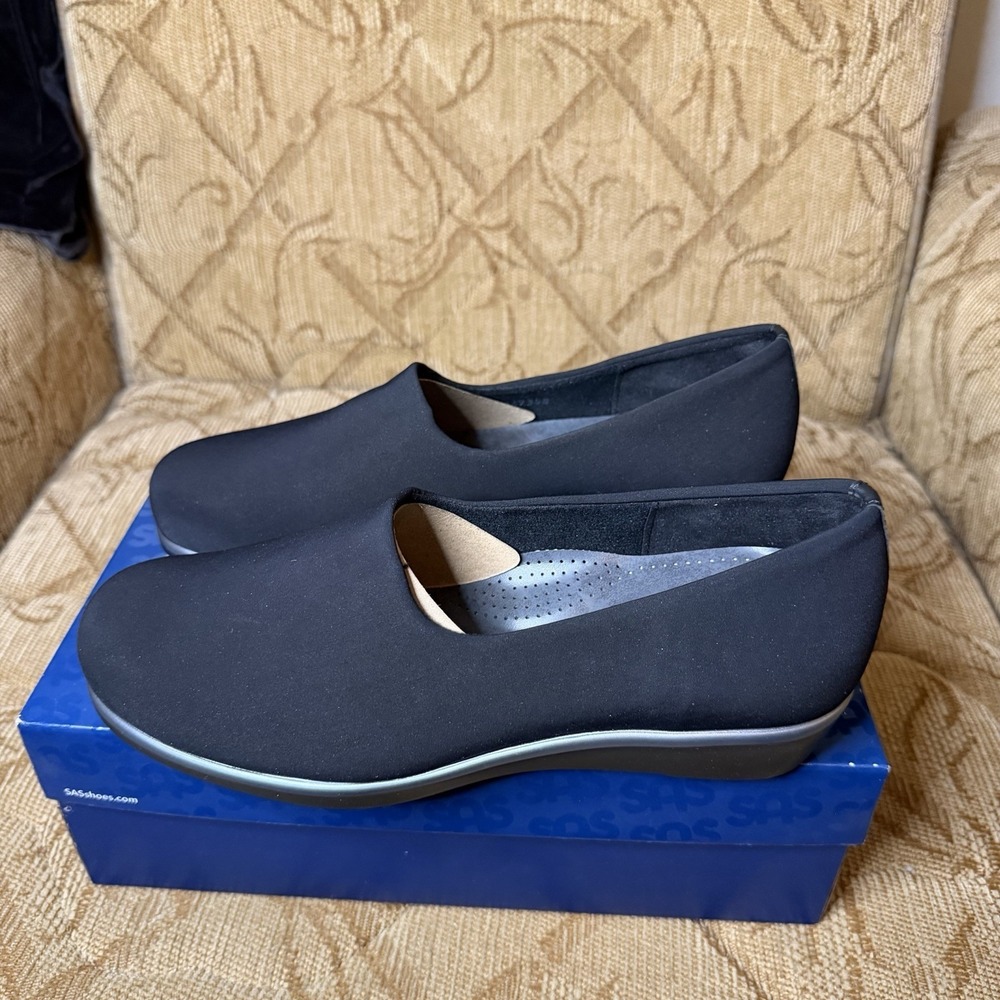 NEW SAS Women's Bliss Black Slip On‎ Loafer Shoes 2750-013 Size 8.5 Wide